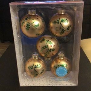 Martha Stewart 5 Glass Ornaments